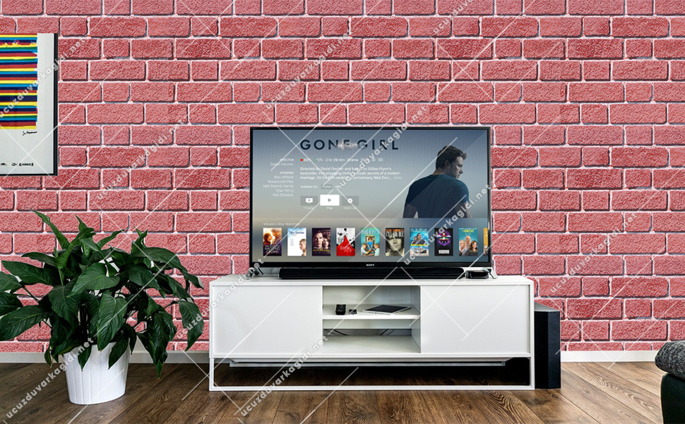 kirmizi tas desenli duvar kagidi